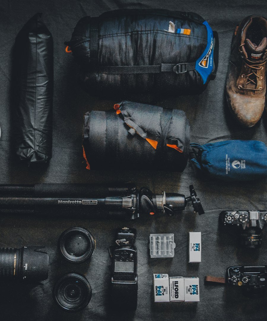 photo of assorted cameras and bags